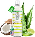 USDA Certified Organic Aloe Vera Gel 12 oz - 100% rein, kalt gepresst, Hand geerntet, mit Kokosnuss, Lime & Verbena ätherische Öle, chemisch-frei - Haut und Haarpflege, Made in USA