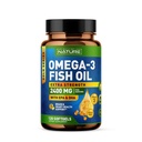 Built by Nature Omega 3 Fish Oil Soft Gels - 2400 mg Halolaj, 1440 mg Omega 3, 864 mg EPA, 576 mg DHA - Extra Strength Brain & Heart Health Support Supplement - 120 Softgels