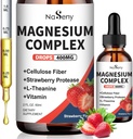 Magnézium Glicinate Liquid 400 mg, magas abszorpció Magnézium Complex kiegészítés B6-vitaminnal, D, C-vel, hogy támogassa az alvást, izom, idegi egészség, Non-GMO Gluten Free Vegan (2 Fl Oz / Strawberry)