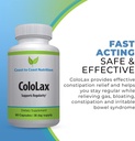CololLax Gentle Constipatio Relief felnőttek számára - Stool Softener & Colon Cleanse Psyllium Husk - támogatás a szabályosság, megkönnyebbülés a gáz & puffadás, és emésztési támogatás - 60 kapszula