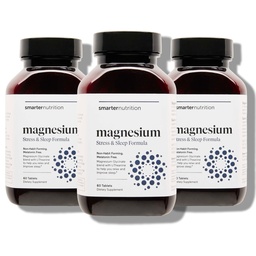 Smarter Nutrition Magnézium Complex - Chelated Magnézium Glycinate + Citrate, Malate for Sleat, Relaxation, Muscle & Nerves + Clinically Proven L- Theanine, Non- GMo- 180 Tabletta [90- napos ellátás]