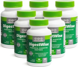 DigestWise Digestive Enzimek - 10 Erőteljes Vegán Enzimek az emésztés, gáz, puffadás és székrekedés enyhítésére - Keto Friendly - Lab Tesztelt - 90 kapszula (6)