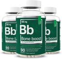 Alapvető elemek csont boost egészségügyi kiegészítés - Csontpótlás és kalciumpótlás D-vitaminnal 3, K2, Csiszisz Quadrangularis csonterő - 270 kapszula (90 napos ellátás) (3- Pack)