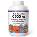 Natural Factors Kids Chewable Vitamin C 500 mg, Supports Immune Health, Bones, Teeth and Gums, Blueberry, Raspberry and Boysenberry, 180 Wafers