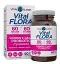 Vital Planet - Vital Flora Women 's Daily probiotic 60 billion CFU, 60 Diverse Strains, 7 Organic Prebiotics, Vaginal and Immune Support, Bloating, Digestive Health Probiotics Nők számára 60 kapszula