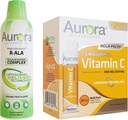 Aurora Nutrascience Mega- Liposomal R- ALA CoQ10 & L- karnitin Complex & Mega Liposomal C-vitamin, 3000 mg Bundle