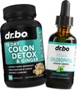 Colon Cleanser Detox & Chlorophil folyékony cseppek - 15 napos Colon Cleanse pirula Gyömbér, Folyékony klorofill cseppek szag test méregtelenítő belső dezodor - Bowel Mozgalom kiegészítők Inspostinal Gut támogatás