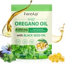 Oregano Öl Kapseln, 2 in 1 6000mg Öl von Oregano mit schwarzem Seed Öl 200mg, Öl von Oregano Softgels 120 Count, Bio Oregano Öl Kapseln, Immununterstützung, Non-GMO, Dairy-Free, Gluten-Free