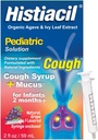Histiacil Organic Agave Jarabe para TOS, 2 hónapos és idősebb csecsemők, Cough + Mucus Relief Made with Agave & Ivy Leaf Extract, Pediátriai képlet gyermekek nappali mucus Grape Flavor, 2 fl oz