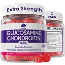 Glucosamin Chondroitin Gummie, Zucker freie Glucosamin Chondroitin MSM Ergänzung, Extrastärke mit Boswellia Turmeric, hydrolysierte Collagen & Hyaluronsäure, Knochengesundheit für Männer & Frauen, 120 Cts