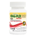 NaturesPlus Hema- Plex Iron - 60 Slow- Release Mini- Tabs - 85 mg Chelated Iron - Total Blood Health - C-vitaminnal és Bioflavonoidokkal - Vegan, Gluten Free - 30 Servings