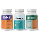 Emma Gut Health & Elimipure Gut Cleanse & Akka Liver Cleanse - 3- in1 Detox Bundle az emésztési egyensúlyra, Regularity & Metabolizmus Támogatás