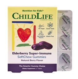 REYLIFE ESSENTENALS Super- Immun SoftChew Gumies gyerekeknek - Immuntámogatás C-vitaminnal és D3-vitaminnal, Elderberry Immunpótlás babáknak, Toddlers & Children - Berry, 27 Softchews