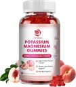 Kálium Magnézium-gumik - Nagy abszorpció Magnézium-glicinát és Kálium-citrát 200mg Plus Omega 3, B6, D3, K2 és kalcium - rágógumi immunitás és energia céljára - Barack Flavor - 60