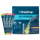 DripDrop hidratációs csomagok - Sunburst Variety Pack - Single Serve Electrolytes Powder Drink Mix - Lemon Lime, Strawberry, Peach, Black Cherry - Non-GMO, Gluten Free, Vegan - 32 Sticks