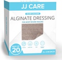 JJ CARE Ezüst Kalcium Alginate Sebek (Pack of 20) 4x5, Ezüst Alginate Sebek Egyénileg csomagolt, Highly Absorbens Non-Adherent kötszerek Sebápolás