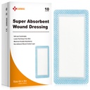 Carbou Super Absorbent Super Dressing Pad 4 "x 8", 10 egyéni csomag, nem ragasztó Absorbens kötszerek sebápolás, Soft Highly Absorbent Dressing, Non Stick Gauze tapaszok sebek