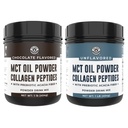 Bal parti teljesítmény csokoládé MCT Oil Powder & Collagen Peptides, 1lb + ízesítetlen MCT Oil Powder & Collagen Peptides, 1lb