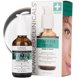 Advanced Clinicals Puffy Eye Under Eye Serum124; Visible Anti Aging Brightening C-vitamin + koffein Serum Segít javítani a külseje, finom vonalak, sötét körök, & Uneven Skin Tone, 1,75 Fl Oz