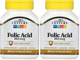 21. század 800 µg Folic Acid tabletta, válogatott, 180 gróf (2 darabos csomag)