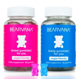 BEARVANA Top & Peach Support Combo Pack Gumies for Women Affairs 124; 9 Herbal Extracts including Fenugreek, Maca & Fennel Affair124; Essential Vitamins - 124; Berry Flavor - 124; 2- Pack (120 Gumies)