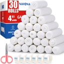 Navona Gaze Rolls 30 Pack, 4 x 4.1 Yards, Egyénileg hengerelt Gaze, Anya Wrap, Premium Gazes Wrap Roll a sebek