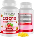 Shiny Leaf CoQ10 100mg - Chewable CoQ10 Supplement - Q10 Koenzim a szív egészségéért és energiájáért - Natural Co Q 10 Supplement - Cardiovascularis Wellness - 100 mg rágótabletta, 30 tabletta, készült USA