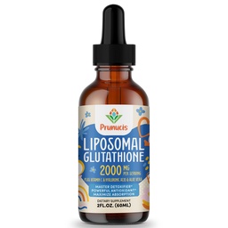 2000MG Liposomal Glutathione Liquid, 98% Abszorpció, Aktív forma L- Glothione Supplement, Vegan Friendly, Powerful Antioxidant Complex for Immune System, Aging Defense, Detox, 2 FL.OZ