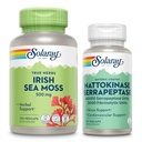 SOLARAY Ír-tengeri Moss 500 mg és Nattokináz Szerrapeptáz kiegészítés - Wellness Bundle természetesen obcurring Vitaminokkal, Ásványok - Gut Health, Sinus, Heart Health Support, 60- napos garancia, 100 / 30ct