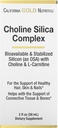 California Gold Nutrition Kolin Silica Complex, Biológiailag elérhető és stabilizált szilícium kolin & L- karnitin, 2 fl oz (59 ml)