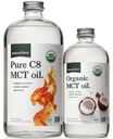 Natural Force Organic Pure C8 + Organic Full Spectrum MCT Olaj - USDA Organic, Nem GMO, 100% Tiszta Kókuszdió MCTs - Keto, Paleo, Vegan, és Kosher - 32 Oz & 16 Oz üveg palackok