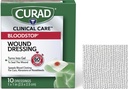CURAD BloodStop ® Weund Dression 124; 1 "x 1" - 124; Hemostatic Gaze Helps Stop Bleeded Agrough 124; Cuts, Abrasions vagy Nosewates esetén 124; 10