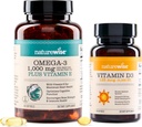 NatureWise High- Potency 1000mg Omega 3 600 mg EPA-val, 400mg DHA-val, & E-vitamin & D3-vitamin 5000iu (125 µg) Egészséges izomműködés és immuntámogatás