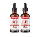LIQUIDHEALTH USDA Organic Metil-B12-vitamin Metilkobalamin folyékony cseppek tart cseresznye juice - Fokozott energia, immuntámogatás, a memória és koncentráció javítása - USA Made, Vegan, Non-GMO (2 Pack)
