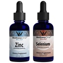 WellnessOne Ionic Liquid Cink & Selenium Liquid Drops - Cink Selenium Bundle to Support Immunrendszer & Thyroid & Heart Health - 1.67 fl oz Cink & Selenium Liquid Drops