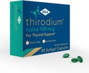 Tirodium - Thyroid Support Supplement - 100mcg jód (nátrium-jodát) - 30 Soft- Gel kapszula fokozott abszorpcióhoz - Gluténmentes, laktózmentes, cukormentes, nem GMO