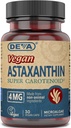Deva Nutrition Vitamins Astaxanthin 4mg, Vegan, Készült Haematococcus Pluvialis Mikroalgák, 30 kapszula, 1- Pack