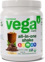 Vega Organic All- in - One Vegan Protein Powder Mocha (9 adag) Superfood Ingredients, Vitamins for Immunity Support, Keto Friendly, Pea Protein for Women & Men, 12.7oz (Packaging May Vary)