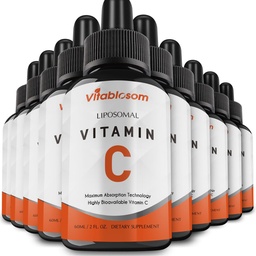 Liposzómás C-vitamin 2000mg folyadék felnőttek számára, magas abszorpciós VIT C, maximalizálja a C-vitamin, jó az immunrendszer és antioxidáns, 60ML (10 üveg)