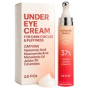 Koffein unter Augencreme für Puffiness und Taschen unter Augen - Rolle für Puffy Eyes und Dark Circles unter Augenbehandlung für Frauen, Männer - Hyaluronsäure und Niacinamid Serum - Gesicht Puffiness Reducer