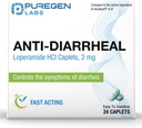 Puregen Labs Anti- Hasmenés Caplets - 24 Count - 2 mg Loperamide Hydrochloride - Easy- to- Swallow Anti- Hasmenés pirula - Hasmenés és a Gyomor - Kontroll tünetei Hasmenés
