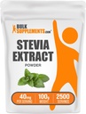 BulkSupplements.com Stevia kivonat por - Stevia Sweetener - Zero Calorie Sweetener, Gluten Free, 40 mg per Serving, 100g (3.5 oz) (1-es csomag)