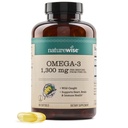 NatureWise Ultra Omega 3 Fish Oil 2200 mg - Trigliceride Form - Lemon Flavor - Wild- Caught Fish Oil + EPA & DHA - Supports Brain & Heart Health - Burless, Non- GMO - 180 Softgels [3 hónapos ellátás]