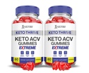 (2 Pack) Keto Thrive Keto ACV Gumies Extreme 2000MG Keto Thrive Keto Gumies Apple Cider Ecet Gránátalma Gránátalma Por B12 Vegan Nem GMO 120 Gumis