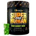 ALPHA LION Superhuman Pre Workout Powder, Beta Alanine, L- Taurine & Tri- Source koffein Tartós energia & Fókusz, Nitric Oxide & Citrullin Pump (21 Servings, Sour Gumi Bear Flavor)
