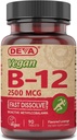 DEVA Nutrition Vegan Sublingual Fast Resolution B- 12 tabletta, 2500 µg, 90 gróf