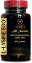 L-LYSINE 500 - Freie Form Aminosäuren, L Lysin-Komplex, Immununterstützung, Lip & Skin Health Supplement, Support Hormon Regulation, L-Lysine Supplement - 1 Flasche 100 Zähler