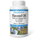 Omega tényezők a természetes tényezők, Flaxseed Oil, Támogatja az általános egészséget Omega3, 6 és 9 zsírsavak, 180 softgels (180 adag)
