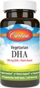 Carlson - Vegetáriánus DHA, 500 mg DHA, növényalapú, fenntarthatóan Sourced from Algae, Brain Support, Mood Health, 60 Softgels