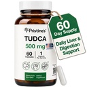 PRISTINE 'S Tudca 500MG Máj támogatás & tisztított Bile Salts kiegészítés kapszula - 60 napos ellátás - epehólyag májszerv és emésztés méregtelenítő és tisztítás kiegészítő - glutén mentes nem GMO